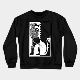 Black&white aesthetic lion image Crewneck Sweatshirt